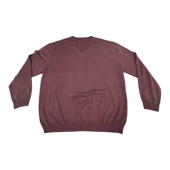 Joseph Abboud Extra Fine Merino Wool V Neck Sweater Mens 2XL Purple Pullover - Picture 3 of 3